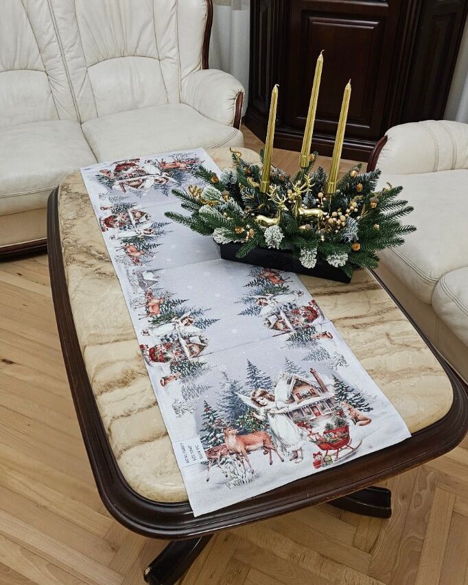 Різдвяна серветка габардинова 40х120см - вид 05