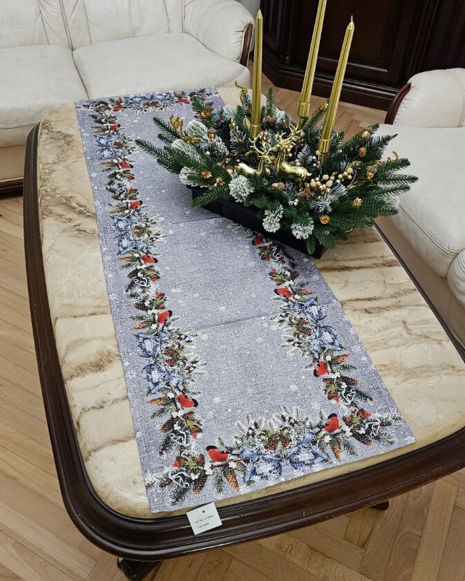 Різдвяна серветка габардинова 40х120см - вид 07