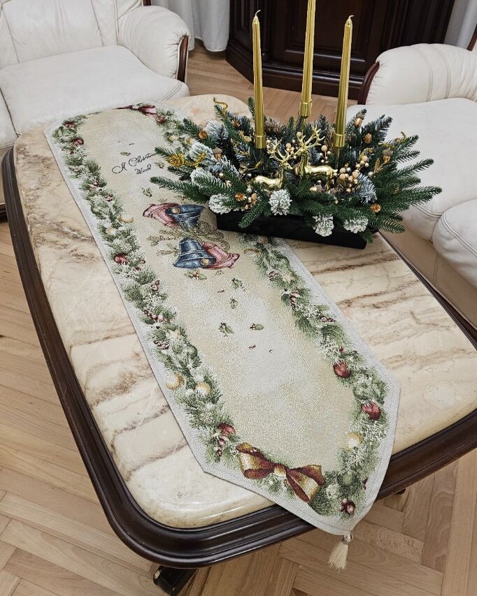 Різдвяна серветка гобеленова 40х140см - вид 3