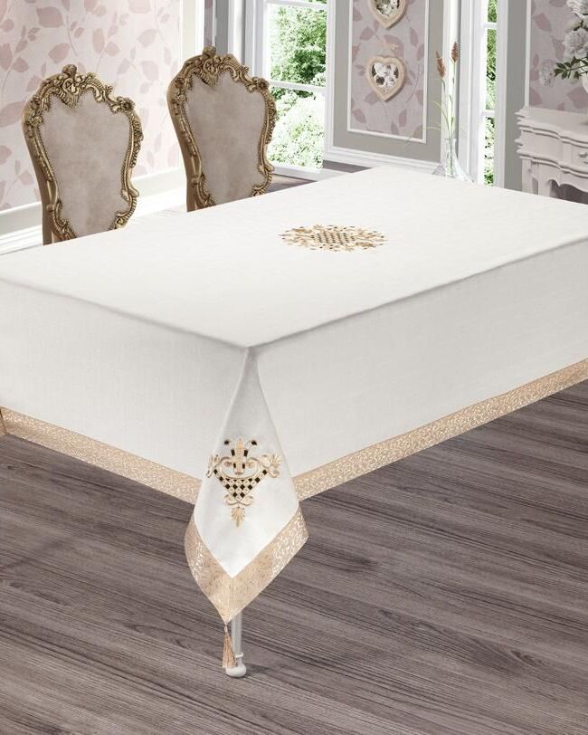 Турецька скатертина з кружевом 