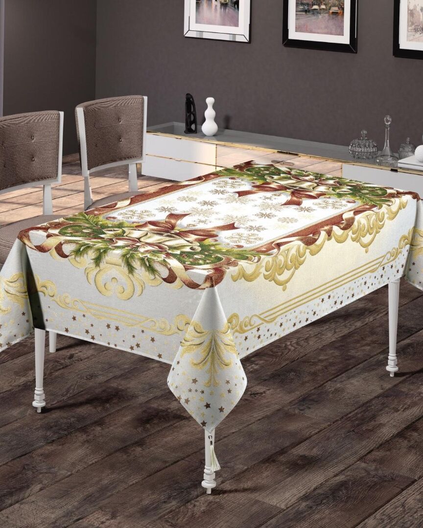 Гобеленова турецька різдвяна скатертина 160х220см вид 2