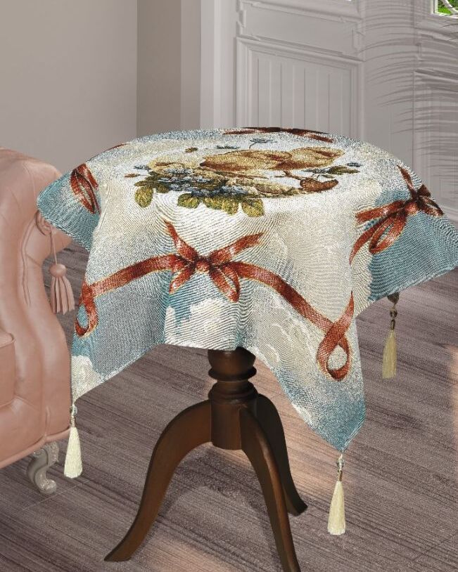 Пасхальна гобеленова серветка 80х80см вид 3